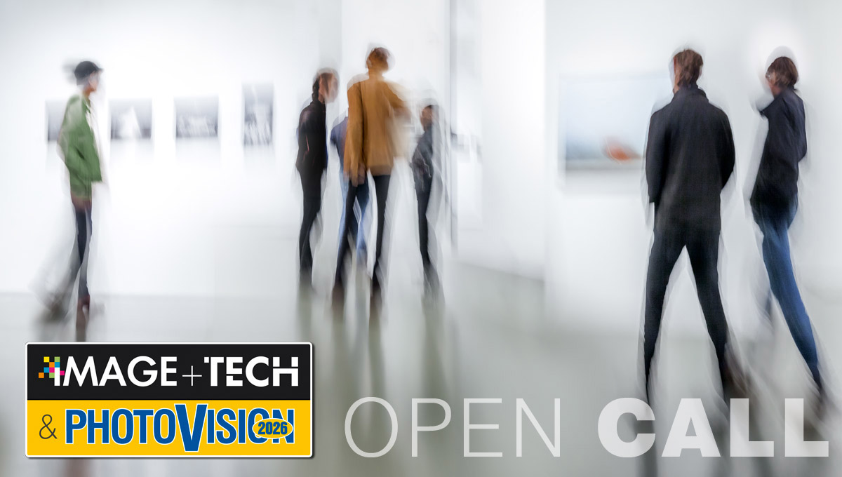 abstract image of people in the lobby of a modern art center with a blurred background